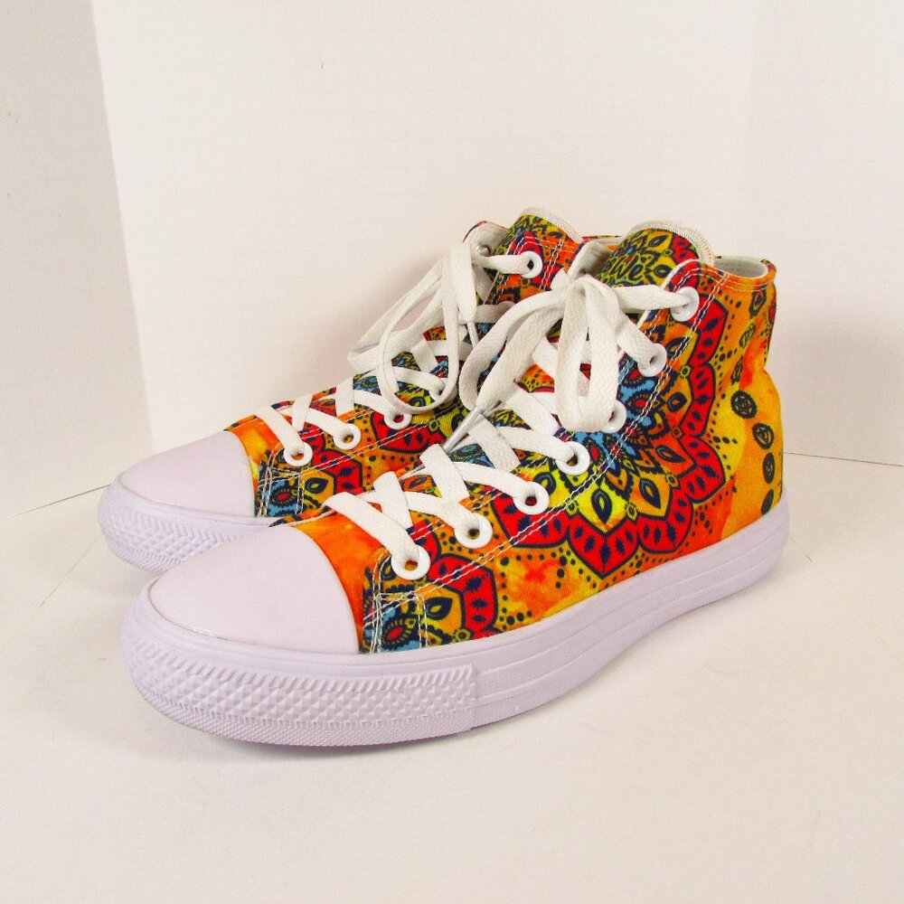YES WE VIBE High Top Women's Multicolor Canvas Sneakers Size 7